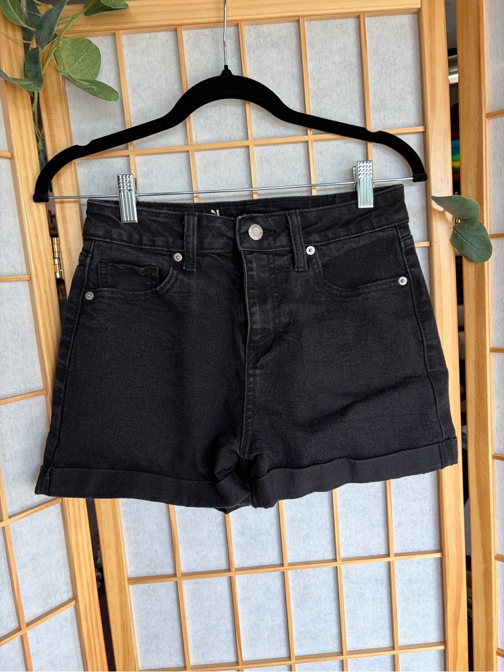 No Boundaries Black High-Rise Denim Shorts